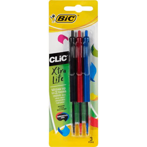 Bic Clic Mixed Colour Ballpoint Pens