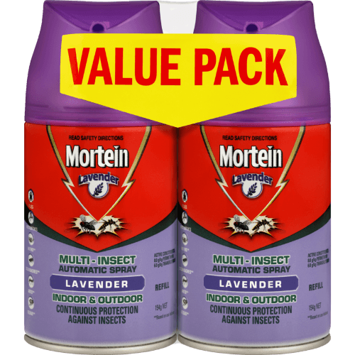 Mortein Indoor & Outdoor Lavender Multi Insect Automatic Spray 2 pack