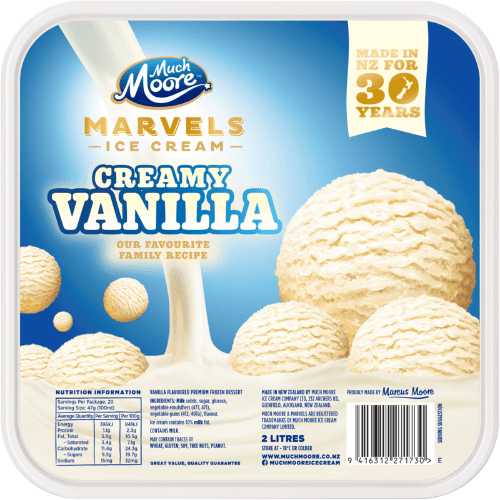 Much Moore Marvels Creamy Vanilla Ice Cream 2 L