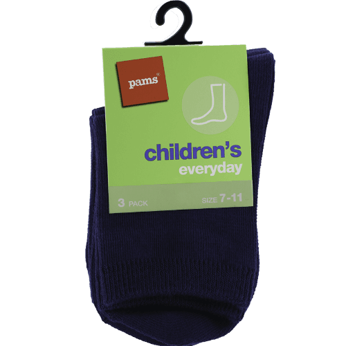 Pams Children's Everyday Socks Size 7-11