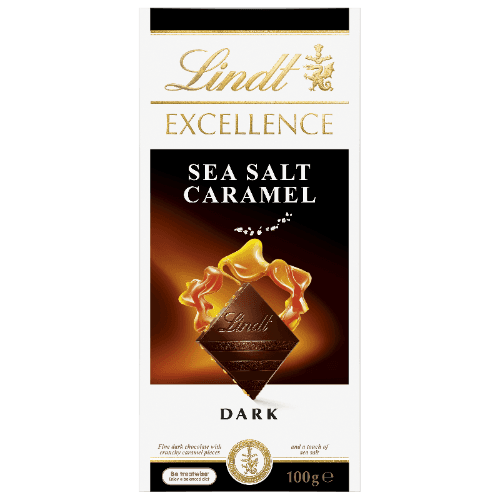 Lindt Excellence Sea Salt Caramel Dark Chocolate Block