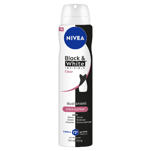 Nivea Black & White Invisible Clear 72Hr Protection Anti-Perspirant  Deodorant Aerosol