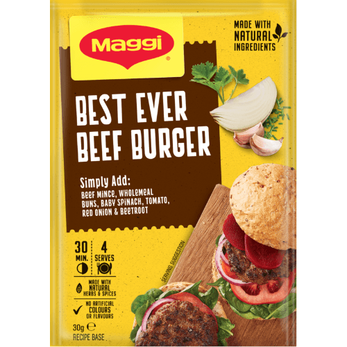 Maggi Best Ever Beef Burger Recipe Base Sachet