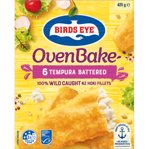 Birds Eye Oven Bake Tempura Battered 100% Wild Caught Hoki Fillets