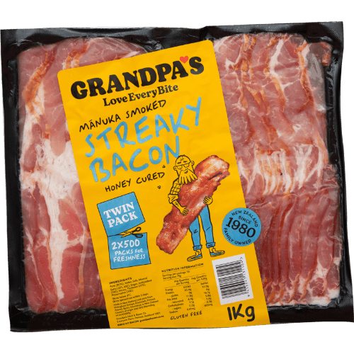 Grandpa's Meat & Bacon Co. Manuka Smoked Streaky Bacon