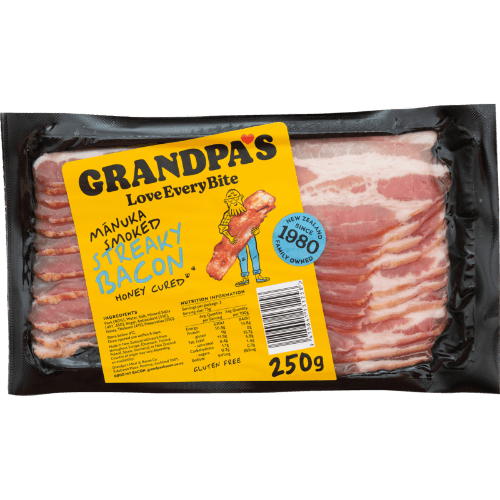 Grandpa's Meat & Bacon Co. Manuka Smoked Streaky Bacon