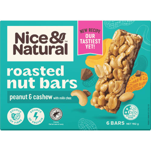 Nice & Natural Peanut & Cashew Roasted Nut Bars