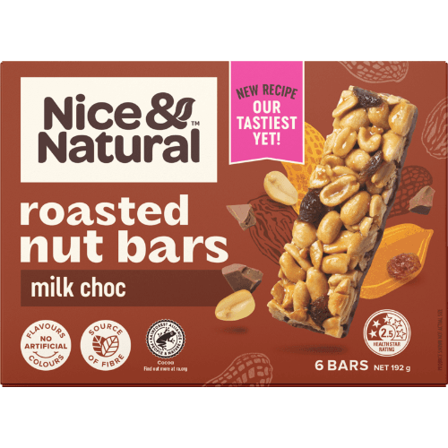 Nice & Natural Milk Choc Roasted Nut Bars