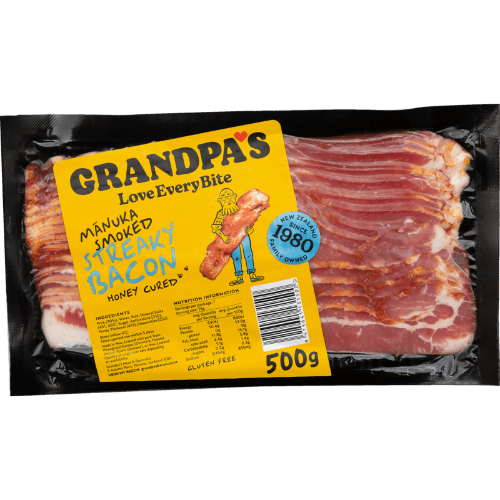 Grandpa's Meat & Bacon Co. Manuka Smoked Streaky Bacon