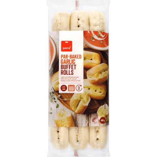 Pams Par-Baked Garlic Buffet Rolls