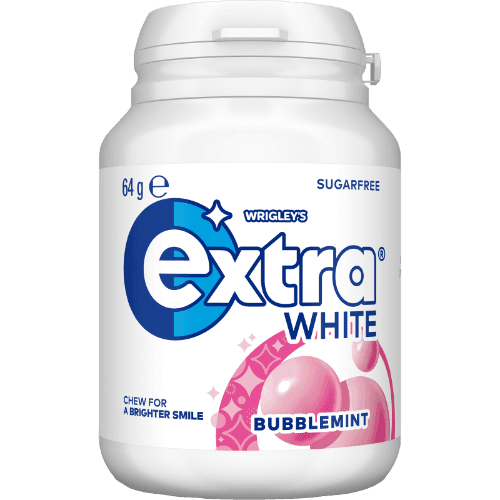 Wrigley's Extra White Bubblemint Sugar Free Chewing Gum Bottle