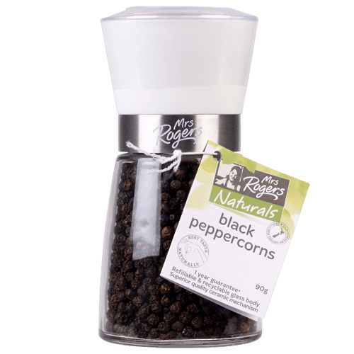 Mrs Rogers Naturals Black Peppercorns Grinder