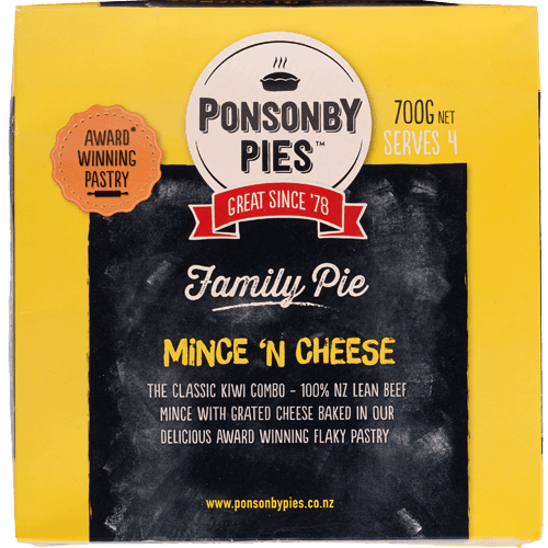 Ponsonby Pies Mince 'n Cheese Family Pie