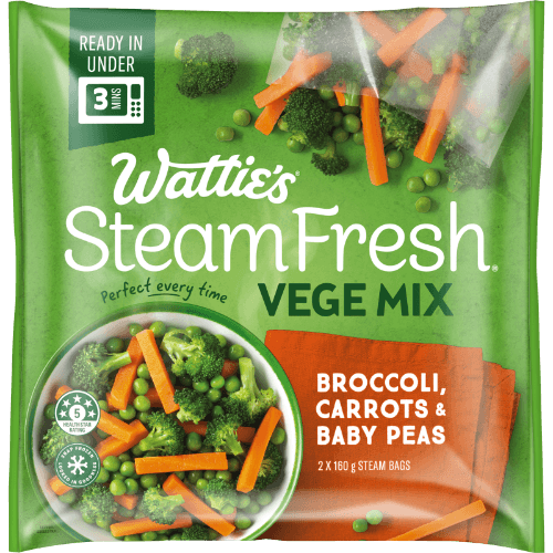 Wattie's Steam Fresh Broccoli, Carrots & Baby Peas Vege Mix