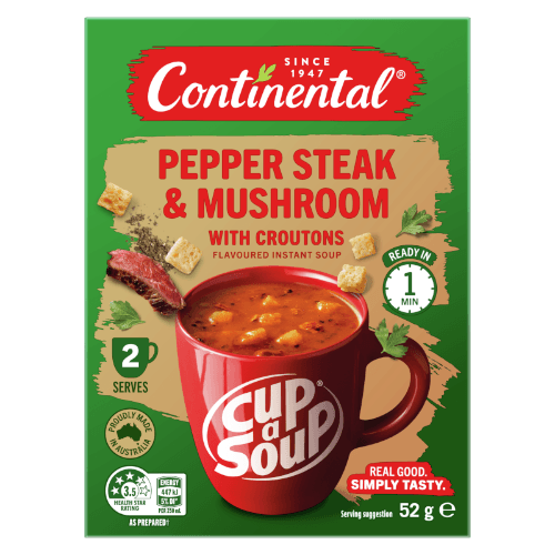 Continental Pepper Steak & Mushrooms With Croutons Cup a Soup