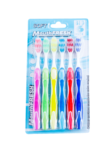 Mouthfresh Adult Soft Toothbrush 6 pack