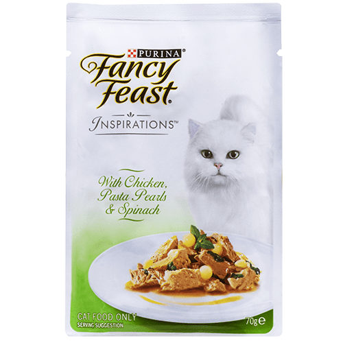 Purina Fancy Feast Inspirations Chicken Pasta Pearls Spinach Adult Wet Cat Food 70 g