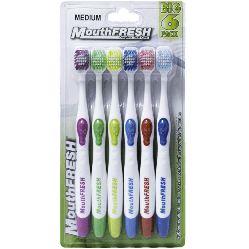 Mouthfresh Adult Medium Toothbrushes 6 pack