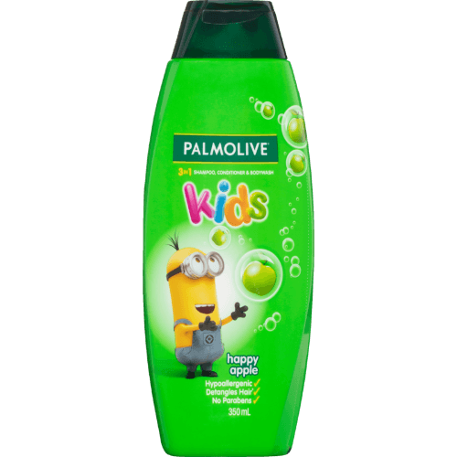 Palmolive Kids Minions Happy Apple 3 In 1 Hypoallergenic Shampoo Conditioner & Bodywash