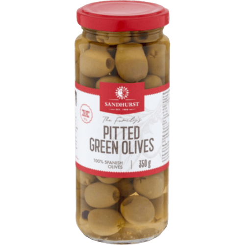 Sandhurst Pitted Green Olives 350 g
