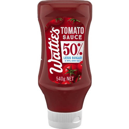 Wattie's 50% Less Sugar Tomato Sauce Upside Down