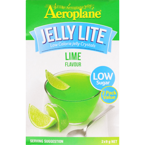 Aeroplane Jelly Lite Lime Flavour Low Calorie Crystals 2 × 9 g