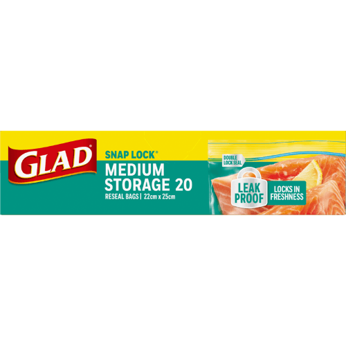 Glad Snap Lock Resealable Medium Storage Bags