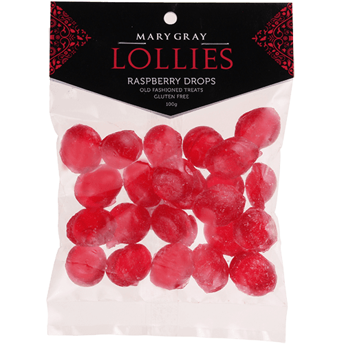 Mary Gray Raspberry Drops Lollies