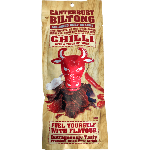 Canterbury Biltong Air-Dried Chilli Touch Of 'Whoa' Beef Snacks