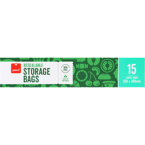 Pams Resealable Large Storage Bags 250 x 350mm