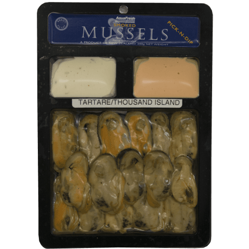 Always Fresh Smoked Mussels Pick N Dip Tartare & Thousand Island