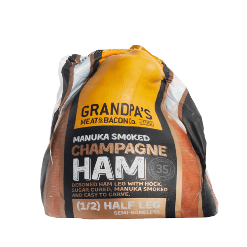 Grandpa's Meat & Bacon Co. Manuka Smoked Champagne Half Ham