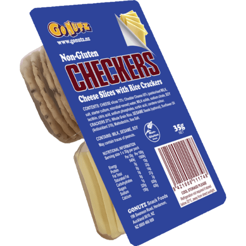 Gonutz Checkers Cheese & Rice Crackers