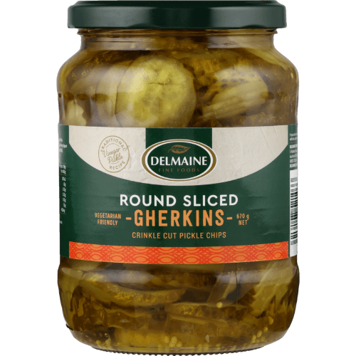 Delmaine Round Sliced Gherkins
