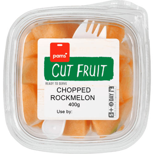 Pams Fresh Rockmelon Chopped Cut Fruit Fresh