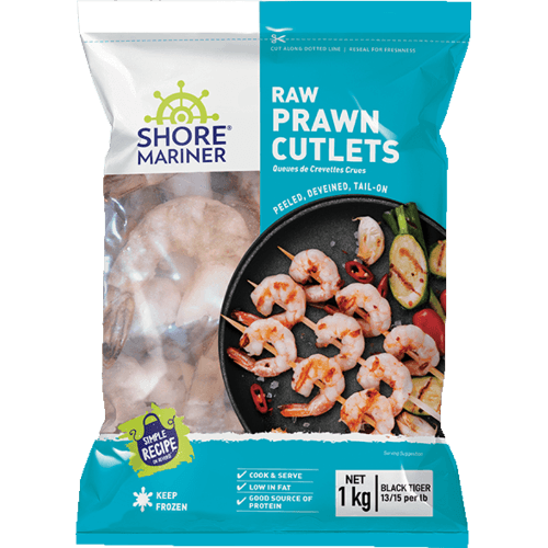 Shore Mariner Raw Black Tiger Prawn Cutlets 13/15