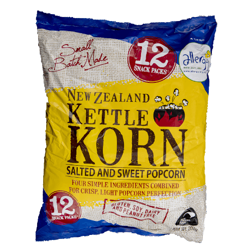New Zealand Kettle Korn Lightly Salted, Slightly Sweet Pop Corn Snack Packs