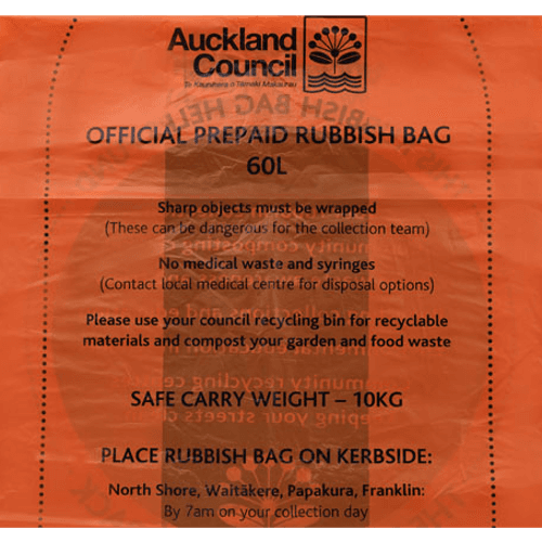 Auckland Council Refuse Bags Single 60 L