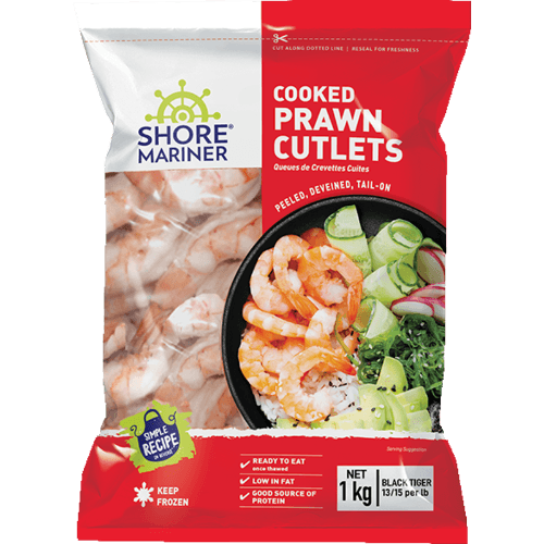 Shore Mariner Cooked Black Tiger Prawn Cutlets 13/15 1 kg