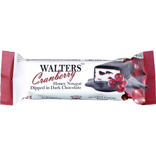 Walters Dark Chocolate & Cranberry Nougat Bar 40 g