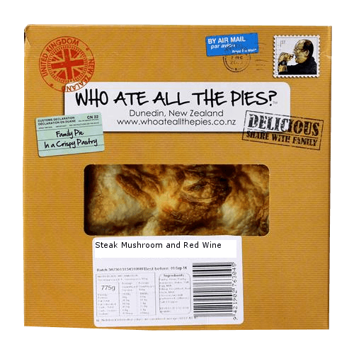 Who Ate All The Pies Family Premium Steak Mushroom & Red Wine Pie