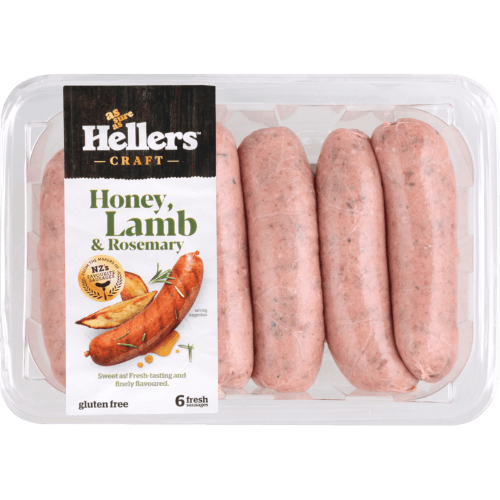 Hellers Craft Honey Lamb & Rosemary Sausages