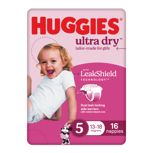 Huggies Ultra Dry Nappies For Girls Size 5 13-18kg