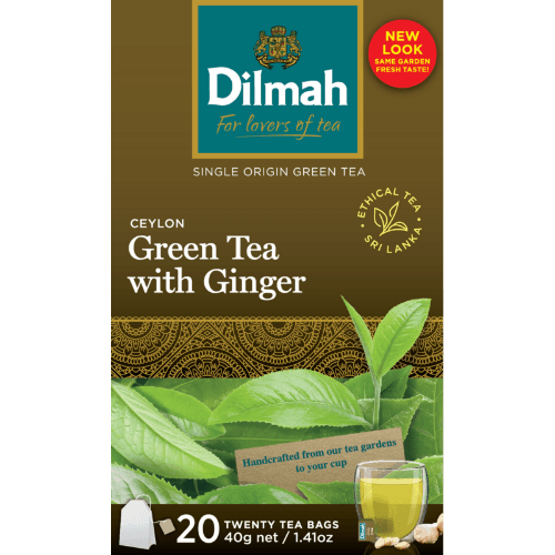 Dilmah Ceylon Green Tea With Ginger Tea Bags 20 × 2 g