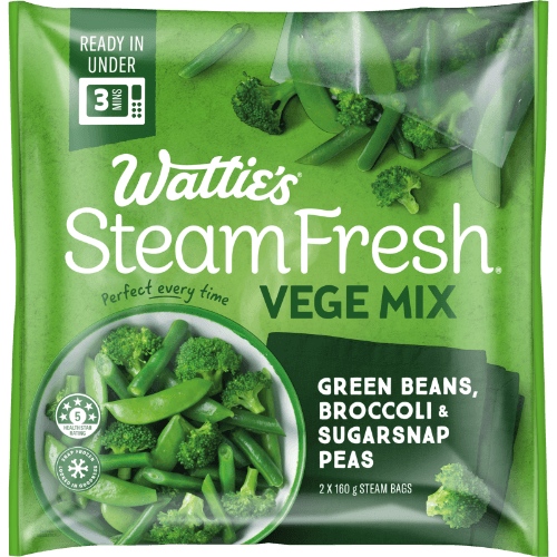 Wattie's Steam Fresh Green Beans Broccoli & Sugarsnap Peas Vege Mix
