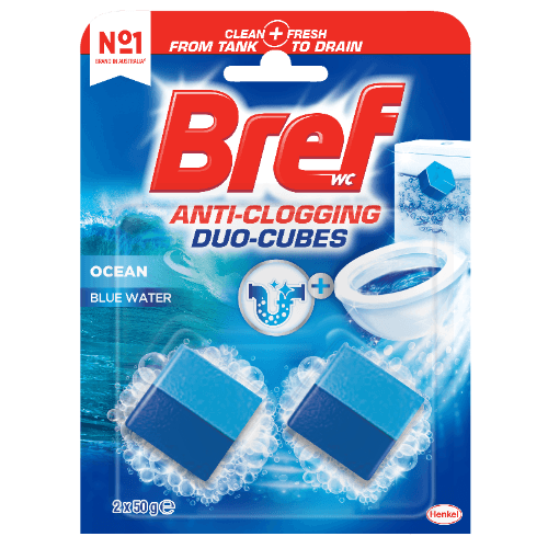Bref Duo-Cubes Ocean 2 In 1 Formula Cistern Toilet Cleaner Block