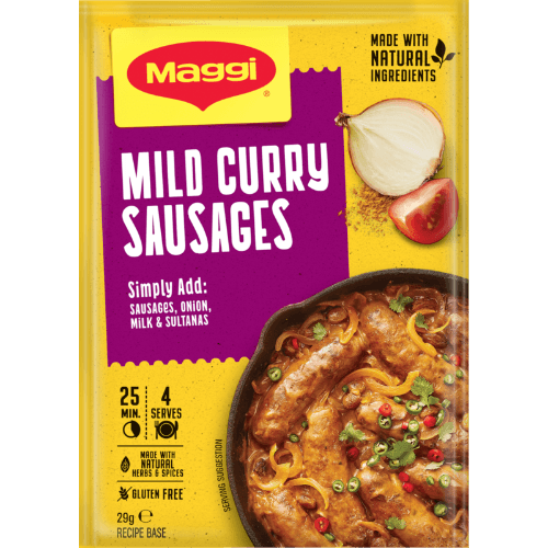Maggi Mild Curry Sausages Recipe Base Sachet