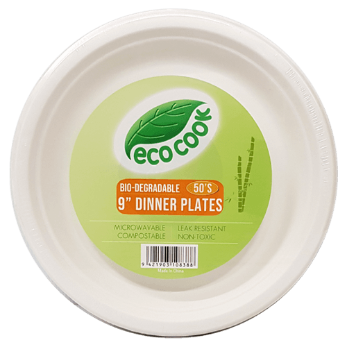 Eco Cook Bio-Degradable 9'' Dinner Plates