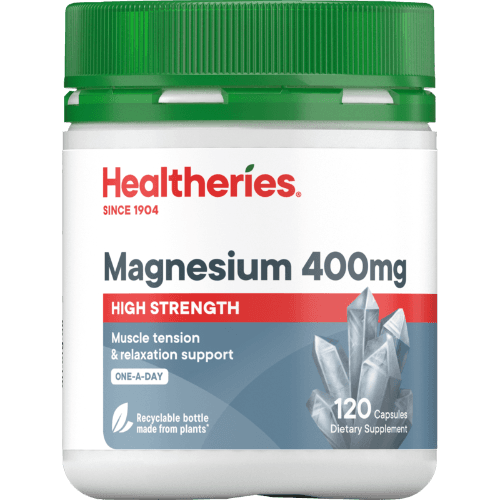 Healtheries Magnesium 400mg High Strength One A Day Capsules