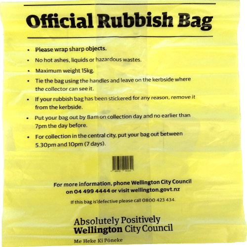 Wellington City Council Official Rubbish Bag Single